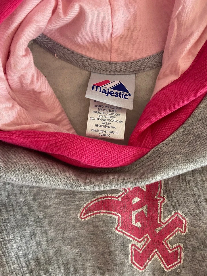 Sudadera Chicago White Sox Niñas Rosa y Gris Talla 7- Majestuosa *Ligeramente Usada* Foto 4 de 4