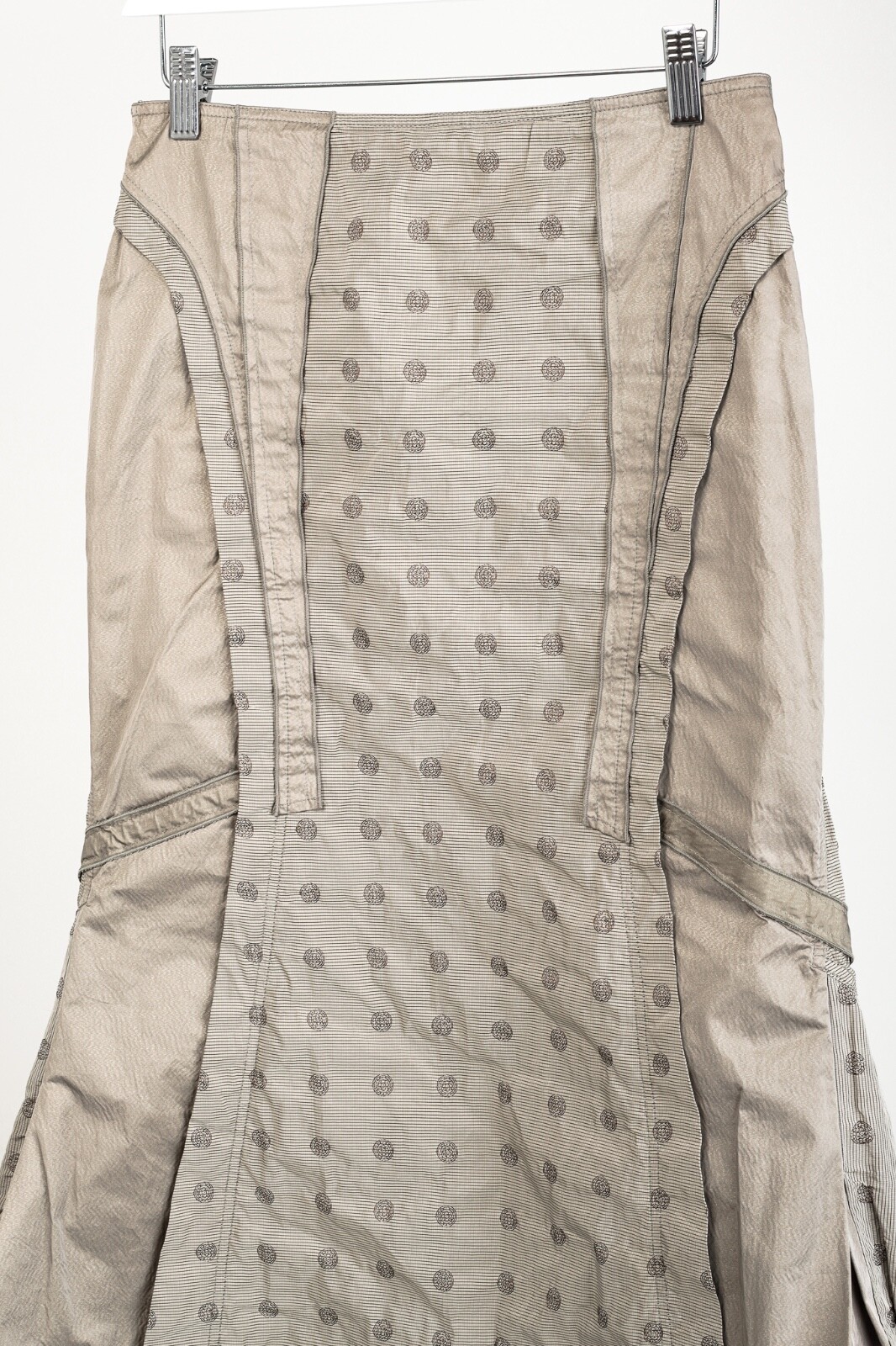 Beate Heymann Beige Taffeta Patchwork Bubble Midi… - image 3