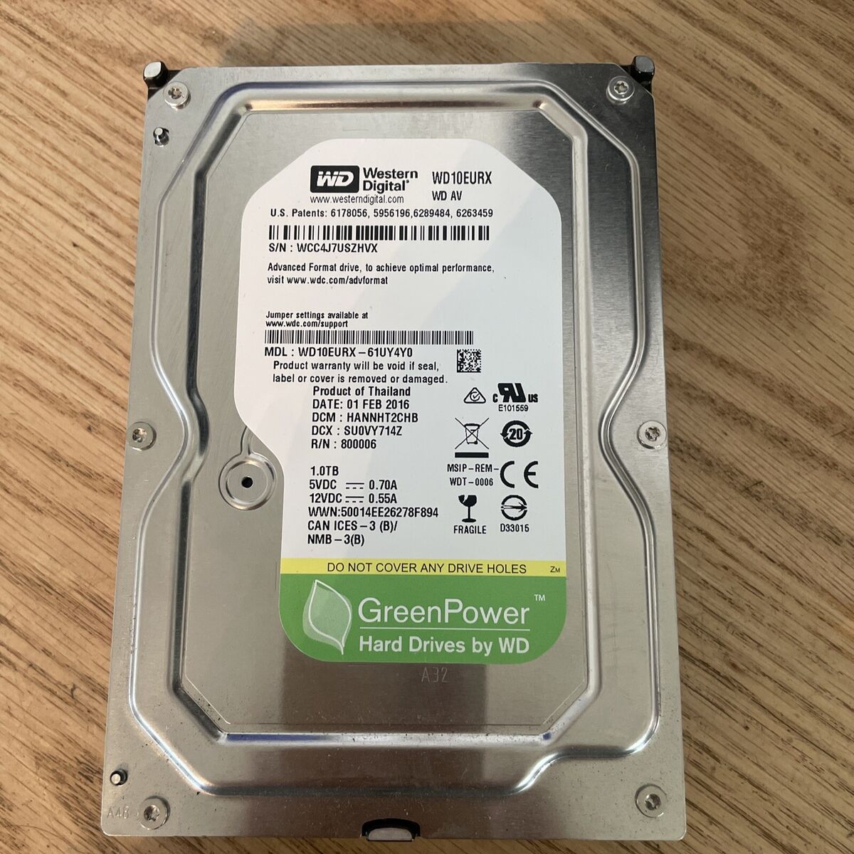 1TB Western Digital Green Power WD10EURX - 61UY4Y0 SATA 3.5 1TB Western Digital Green Power WD10EURX - 61UY4Y0 SATA 3.5