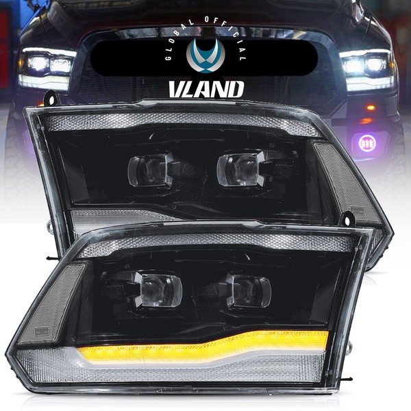 FüR 2009-2018 Dodge Ram 1500 2500 3500 LED DRL Dual Projektor Front Scheinwerfer-image