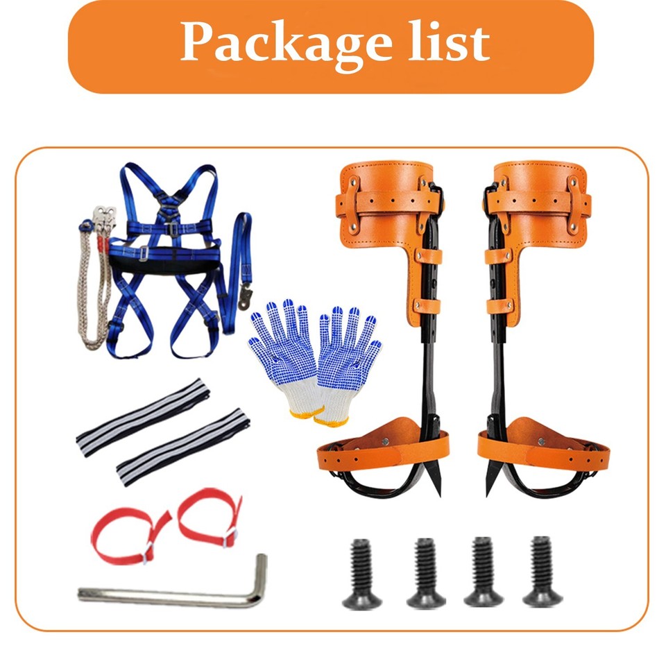 Tree Climbing Spike Set Pole Climbing Spurs Steel Adjustable Climber ...