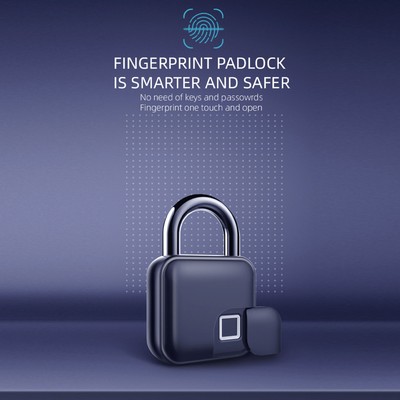 Fingerprint Padlock Waterproof Safety Electronic Lock For Door Suitcase Gym Kit