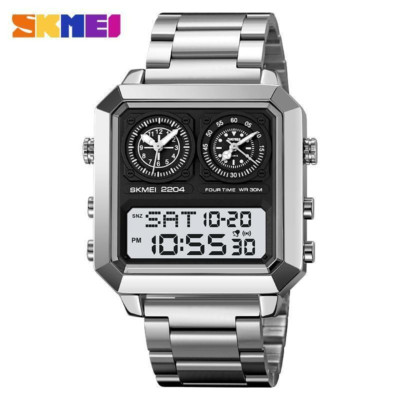 SKMEI Herrenuhr Herren 4 Zeit Digital Armbanduhr Stoppuhr Datum Männchen Uhr 2204