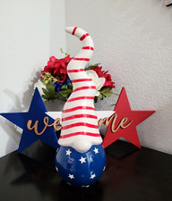Patriotic 4th of July Spiral Resin Gnome Tabletop Figurine Statue Decor 13.25"