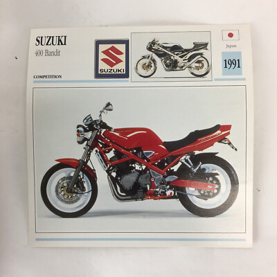 Suzuki 400 Bandit 1991 Spec Sheet Info Card