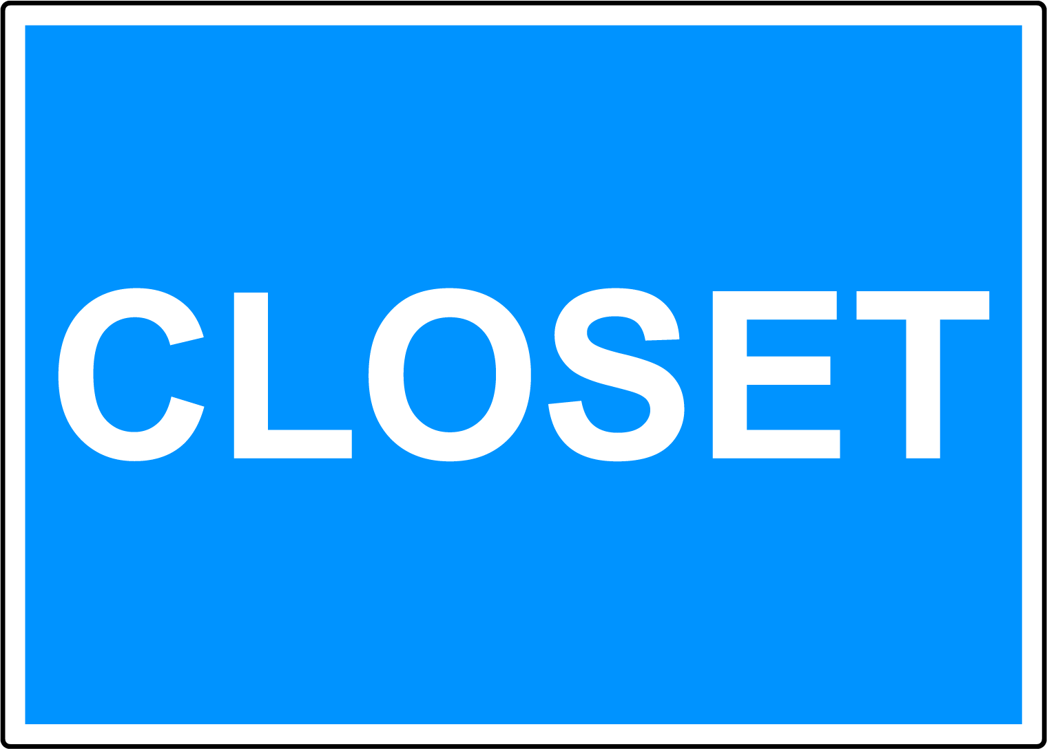 Laminated Vinyl Closet Decal Sticker Label - Durable & Peel-Resistant