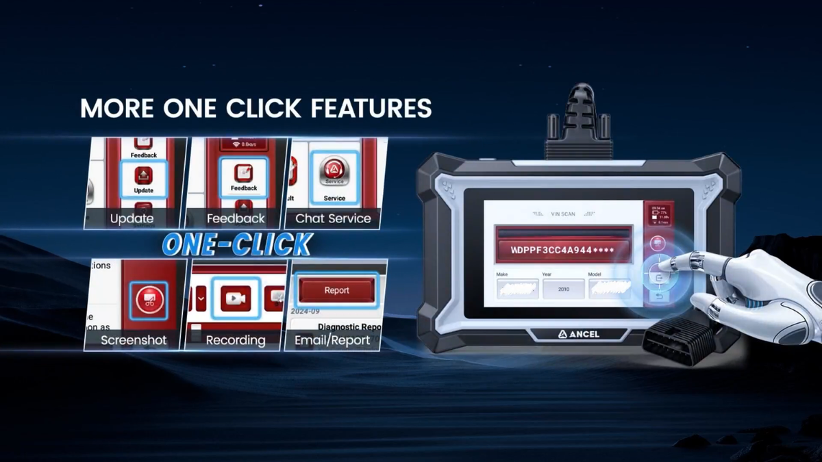 ANCEL DS160 All System OBD2 Scanner ABS SRS Engine Code Reader