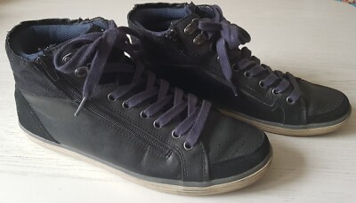 BULLBOXER Herren LEDER SNEAKER schwarz 42 gefüttert Schnürstiefel Halbstiefel