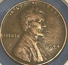 1944 P Lincoln Wheat Cent Penny **FREE SHIPPING**