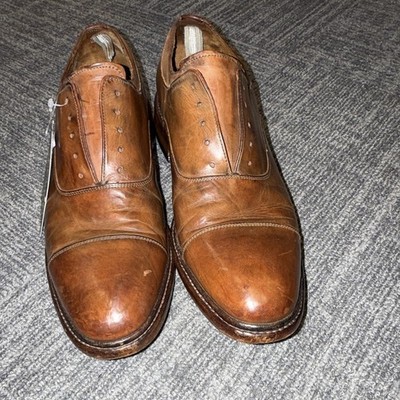 OFFICINE CREATIVE Size 9 Brown Leather Slip On Lace-Up Shoes