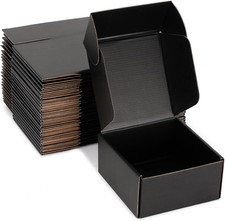 Black Shipping Boxes 6x6x3 Inches, 20 Pack