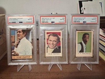 RAT PACK Frank Sinatra Dean Martin Sammy Davis Jr PSA 8 Lot  * HOF  Legends *