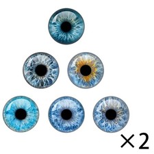 12 Different Pairs 14mm Eye Chips Pupil Glass DIY for Blythe Doll Thin Pupil