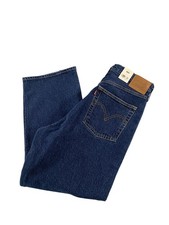 Levis Ribcage Straight Ankle Jeans Womens 32x27 Dark Wash High Rise Button Fly