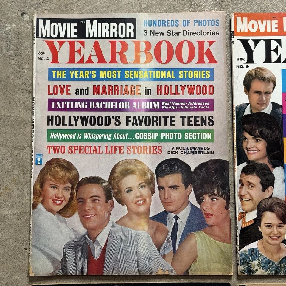 Lot of 6 Vintage Movie Mirror & Yearbook Magazines 1960s Hollywood Gossip Stars Foto 2 de 4