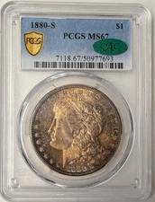 1880 S Morgan Silver Dollar PCGS MS-67 CAC
