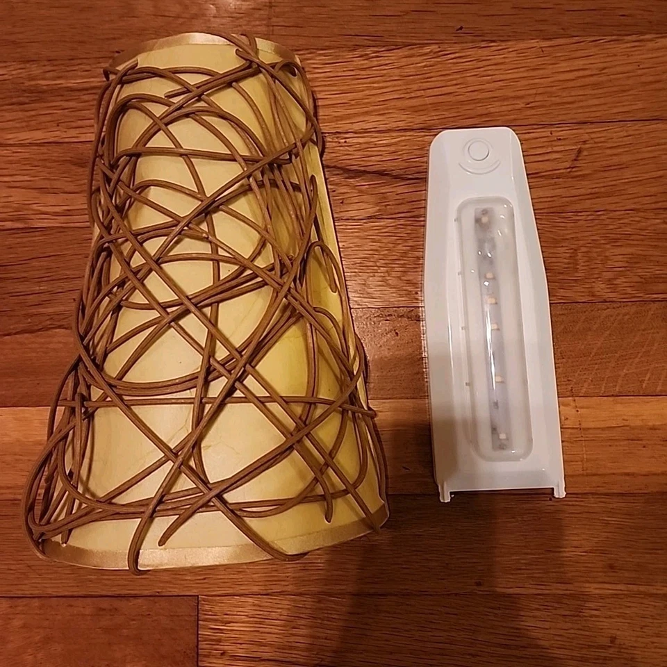 It's Exciting Lighting IEL 210 Smart Solar Wall Scone Tan Brown With Wicker & Fl - Image 2 of 4