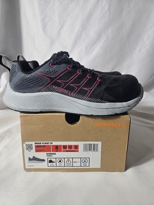 Merrell 8 Womens Black, Pink MOAB Flight CF J005174 Safety Toe Work Shoes