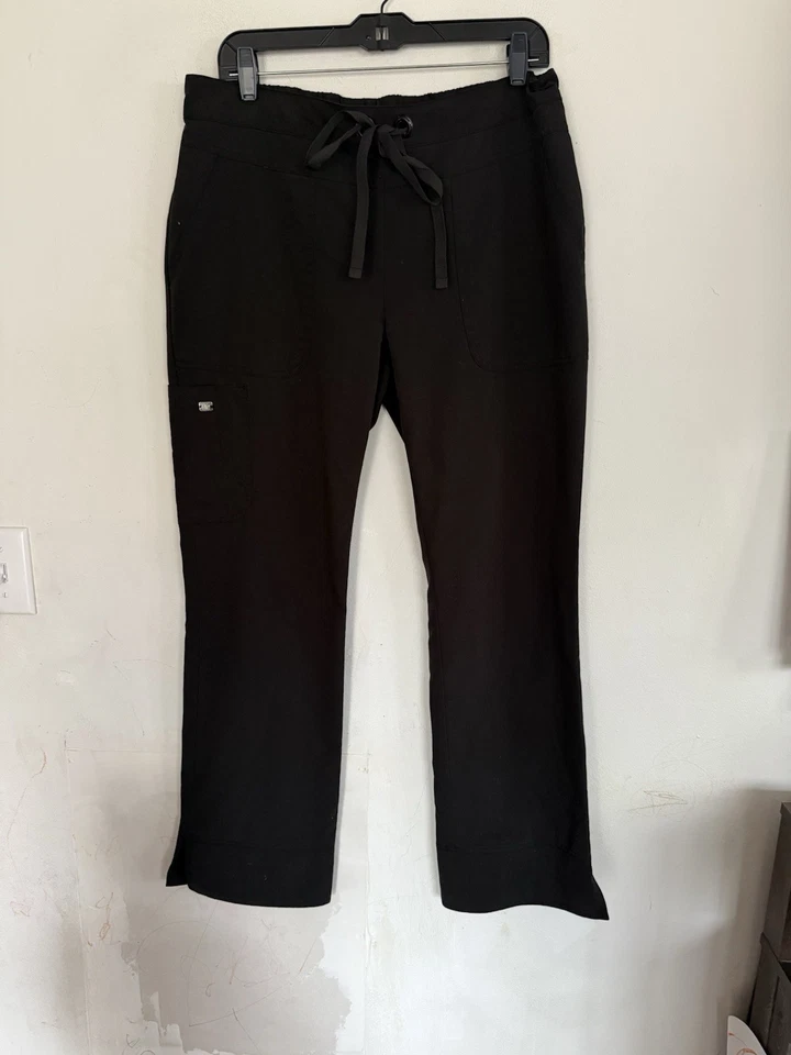 Pantalones Médicos Grises Anatomía Mujer Negros Pierna Recta Largo Completo, Bolsillos, Talla M Foto 2 de 4
