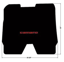 New 1967 - 1969 Camaro Trunk Mat Black Carpet Embroidered Camaro Logo In Red New 1967 - 1969 Camaro Trunk Mat Black Carpet Embroidered Camaro Logo In Red
