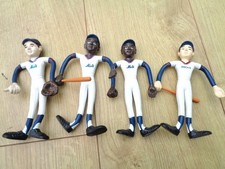 Vintage Set of 4 1980 New York Mets Buffalo Bisons Bendy Figure Toy Player 5.5in