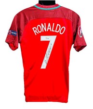 Camiseta firmada por Cristiano Ronaldo Portugal UEFA 2016 con certificado de autenticidad