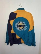 Vintage Super Bowl XXVIII Jacket Mens Large Dallas Cowboys Bills Football 1994