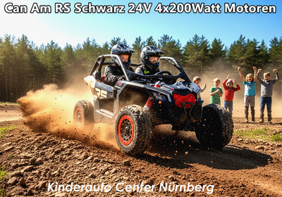 Elektro Kinder Buggy Can Am RS Schwarz 24V Akku 4x200W Motoren 2,4Ghz 2 Sitze