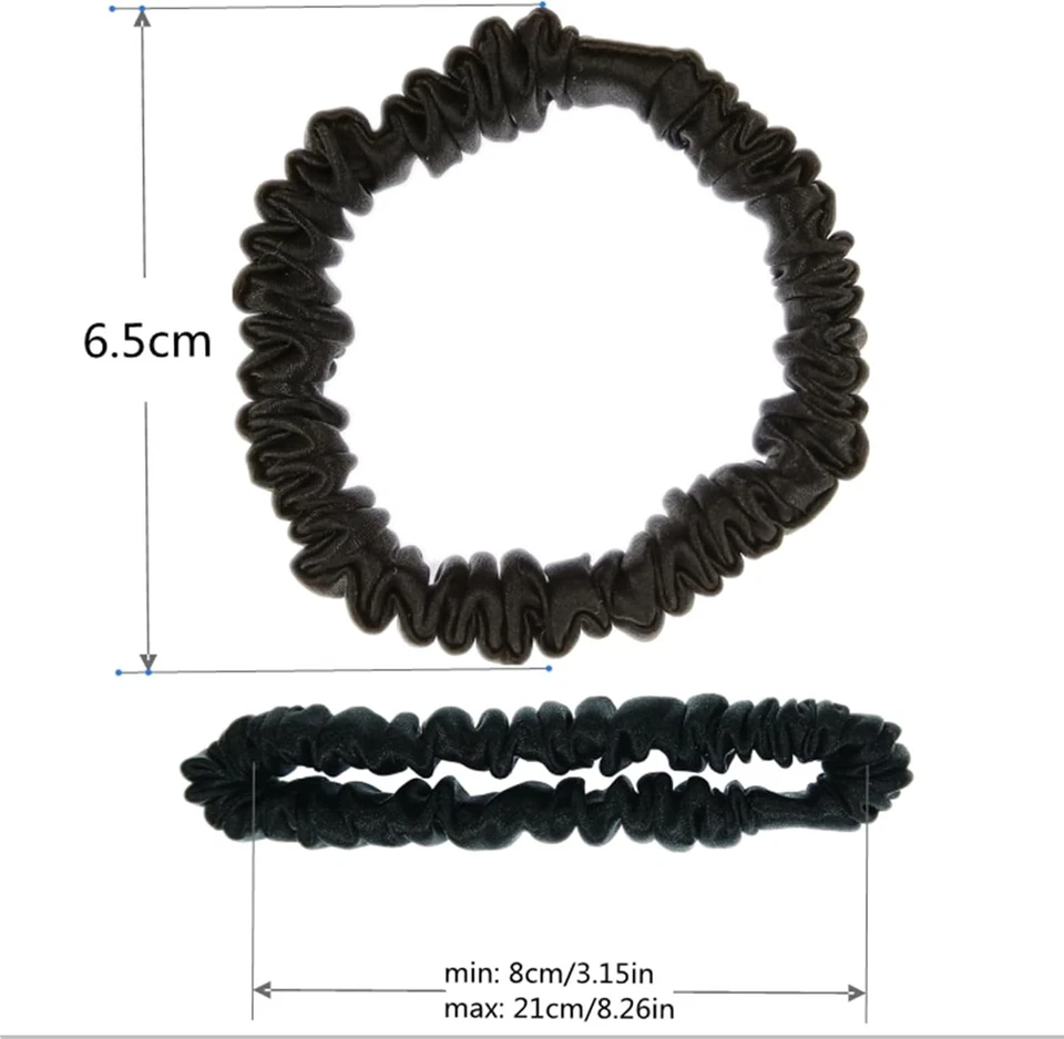 Mulberry Silk Hair Bands Scrunchies x 6 100% Silk Ties No Damage Protect Elastic - Image 3 of 4