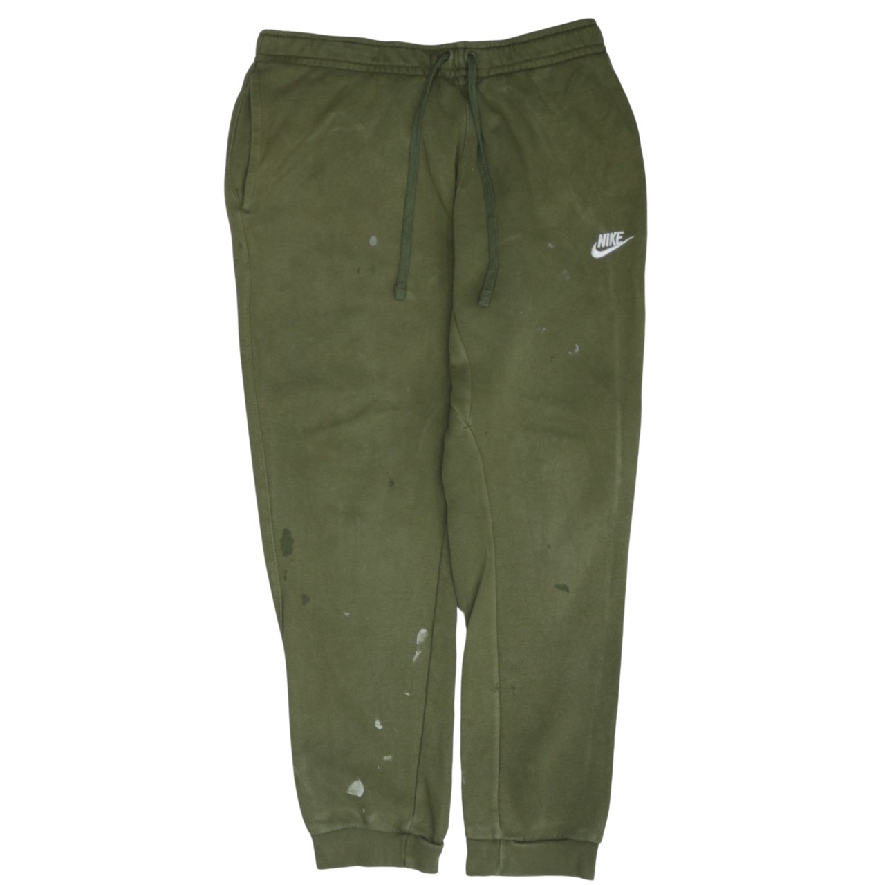 Nike Mens Joggers Olive Green Fleece Adjustable Elastic Waist Cuffed Pockets L