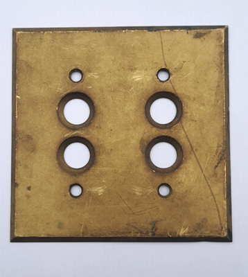 #ad #ad Antique Brass Push Button Switch Cover Plate Old Electric Two Gang Box $26.99
