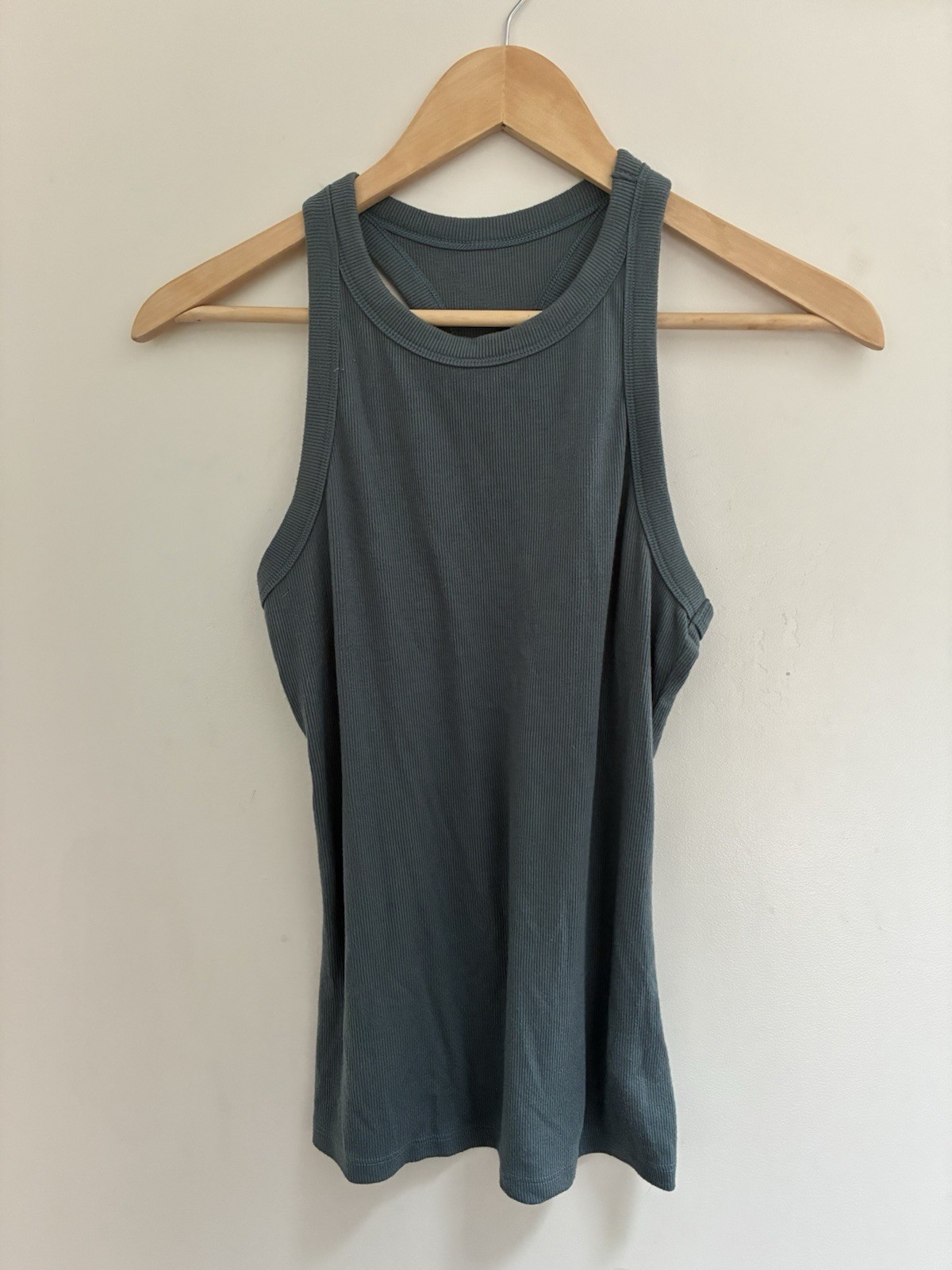 Old Navy Ultralite Women's Solid Dark Gray Sheer Rib-Knit Racerback Tank Top XS