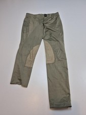 Devon Aire X-Wear Riding Pants 26 Green Knee Patch Stretch Khaki Equestrian FLAW