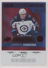 2021 Credentials 2020-21 Debut Ticket Access Red 146/199 Jansen Harkins #77 01ks