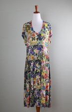 JOHNNY WAS 198 Soft Stretch Floral Chelsea Garden Tiered Dress Size Medium