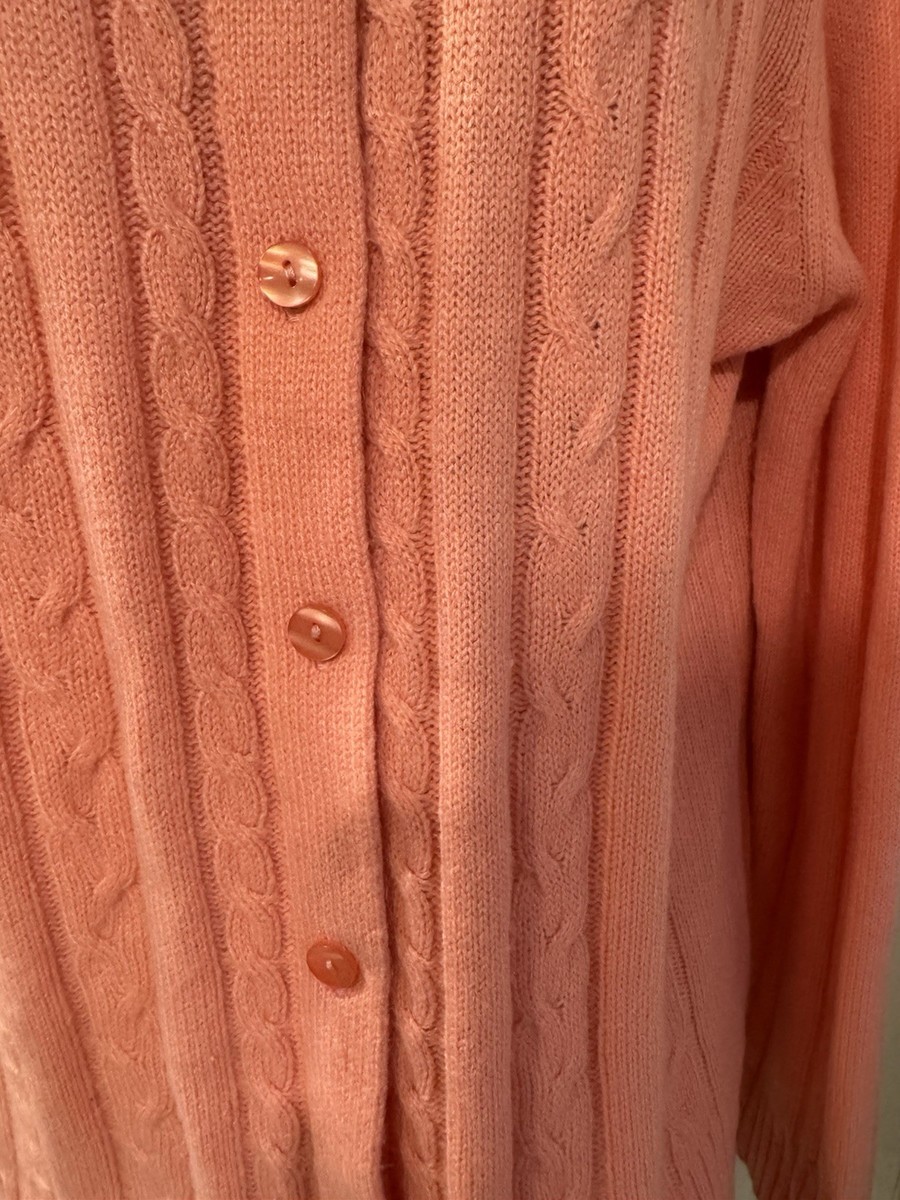Vintage 80s American Sweetheart Cable Knit Long Sleeve Pink