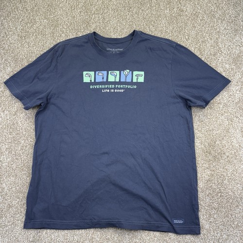 T-shirt Life Is Good Crusher Tee – Bleu, Motif Mama Bear, Taille S, 100% Coton