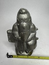 Antique Metal Ice Cream Chocolate Mold #427 Santa Father Christmas Hinged B25