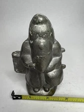 Antique Metal Ice Cream Chocolate Mold #427 Santa Father Christmas Hinged B25