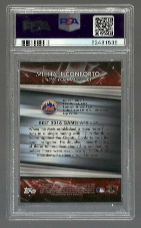 Michael Conforto 2016 Bowman's Best No4 New York Mets RC PSA 10 как новые 💎 - Изображение 2 из 2