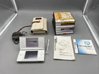 Nintendo DS Lite Pink Ribbon Pink Games Traveller Case Pictochat Charger Manual