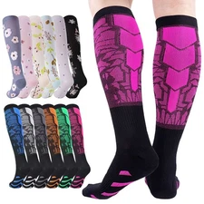 6Pairs Compression Socks Stocking Women Men Knee High Graduated Support S/M-L/XL
