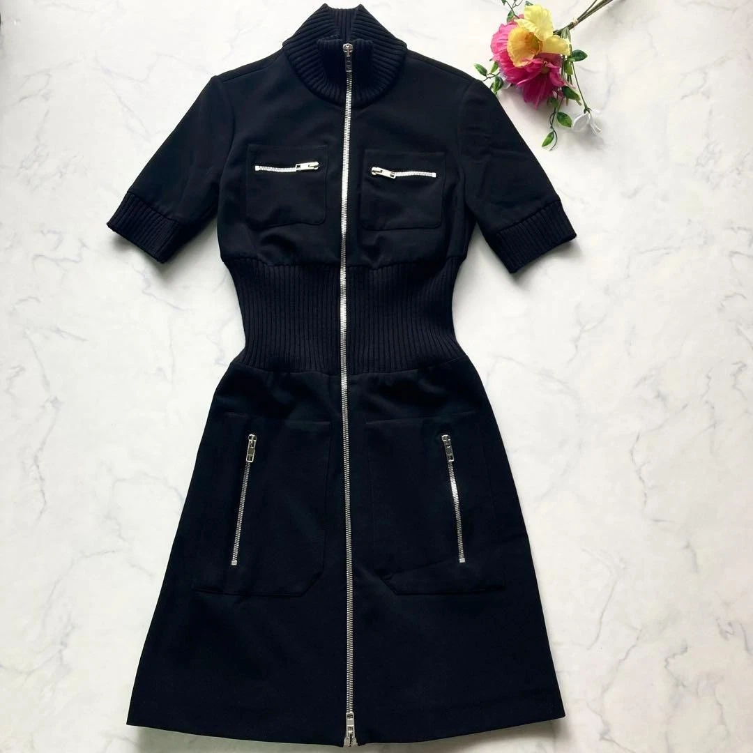 GUCCI Abito All in one Scollo Alto Rayon Nero 34 XS 84677c