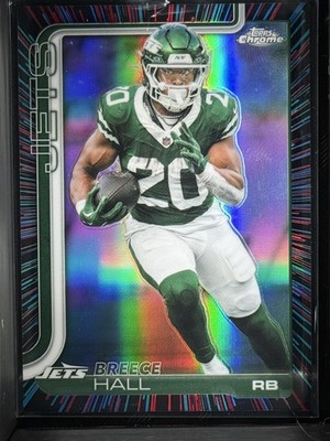 2025 Topps Chrome Football Breece Hall Neon Pulse Refractor | eBay
