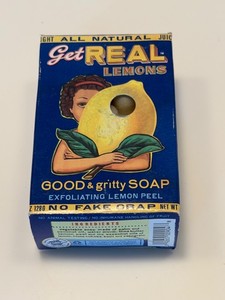 All Natural GET REAL LEMONS Exfoliating Lemon Peel Good & Gritty Soap by BLUEQ