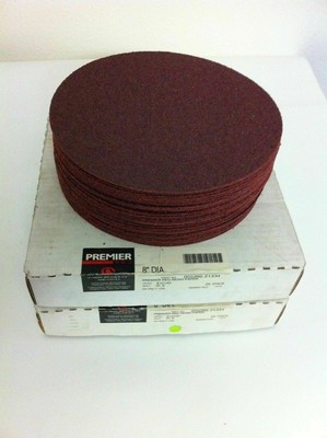 100 Discs Carborundum Abrasives 8'' Dia Premier Red Resin Paper 40 Grit E1214O