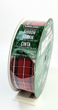 Kirkland Wire Edged Red Black Plaid Ribbon 1.5" Wide 50 Yard Roll Sparkle Edge