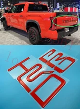 Fit 2022 2023 Toyota Tundra TRD PRO Tailgate Letters Inlay All Red