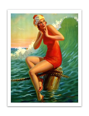 Edward Eggleston ''SITTING PRETTY'' Vintage 1930s Art Deco, Poster Reprint 22x17''