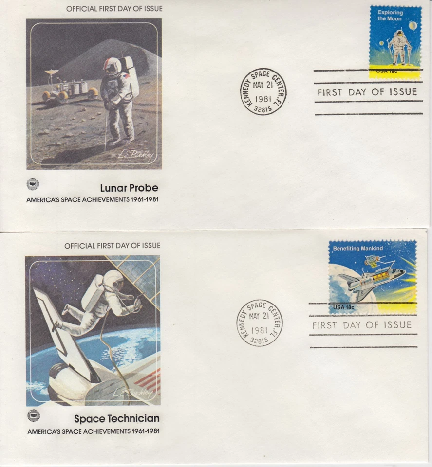 USA 9FDC Americas space achievements 1961-81 Kennedy Space Center may 21 81 Or20 - Image 2 of 4